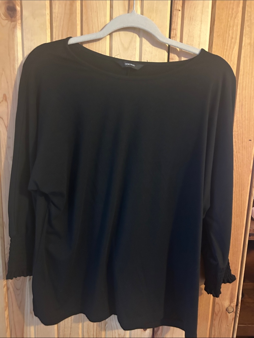 Eileen Fisher Black Long-Sleeve Boatneck Tee